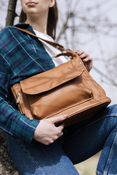 Torebka damska skórzana VOOC EP20 camel