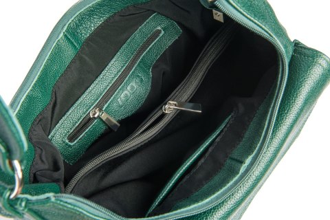 Zielona skórzana torebka na ramię EP20