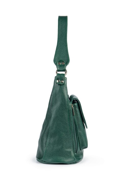 Zielona skórzana torebka na ramię EP20
