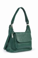 Zielona skórzana torebka na ramię EP20