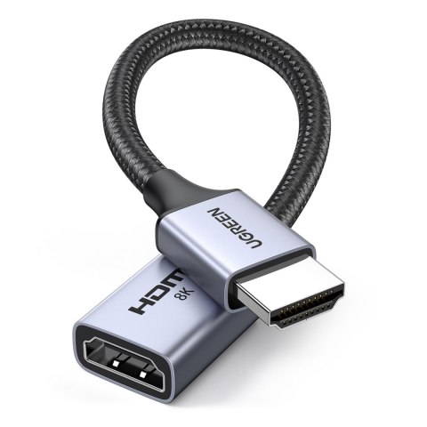 Kabel przedłużacz przewód HDMI (męski) / HDMI (żeński) 8K 15cm - szary