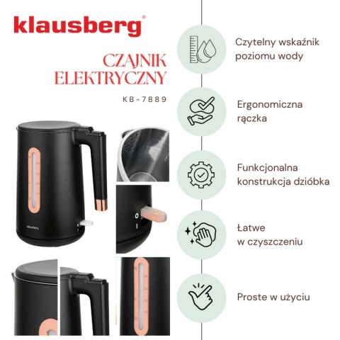 CZAJNIK ELEKTRYCZNY 1,7L KLAUSBERG KB-7889 ROSE GOLD