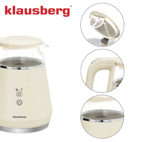 CZAJNIK ELEKTRYCZNY 1L KLAUSBERG KB-7893 LED REGULACJA TEMPERATURY