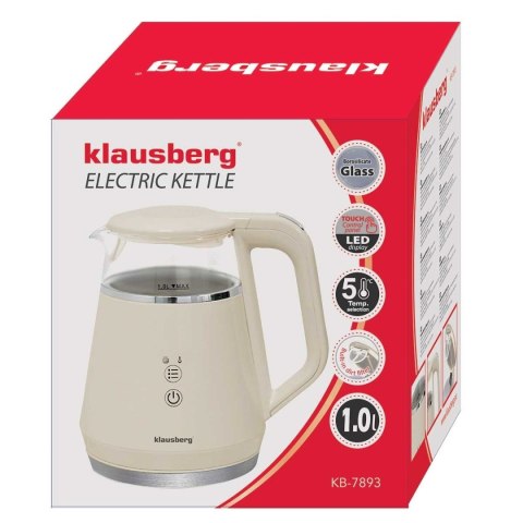 CZAJNIK ELEKTRYCZNY 1L KLAUSBERG KB-7893 LED REGULACJA TEMPERATURY