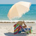 PARASOL PLAŻOWO OGRODOWY Z FRĘDZLAMI 174CM ŻÓŁTY
