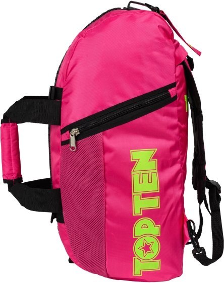 Torba sportowa TOP TEN z funkcją plecaka Neon różowa 67cm x 36cm x 33cm