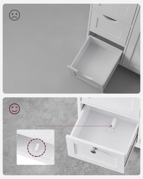 Biała szafka łazienkowa z 3 szufladami