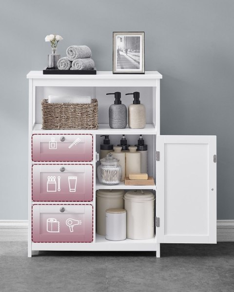 Biała szafka łazienkowa z 3 szufladami