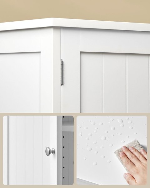 Podwójna szeroka szafka na buty biała