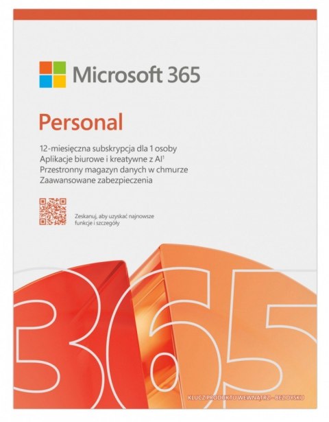 M365 Personal PL 1Y 1U 5D Win/Mac Box EP2-32454 Zastępuje P/N: QQ2-01752