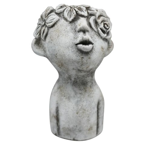 Doniczka głowa z cementu szara h16 cm