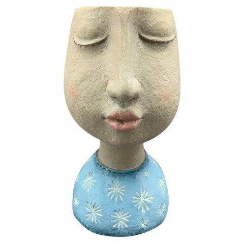 Doniczka w kształcie głowy z zamkniętymi oczami h21 cm