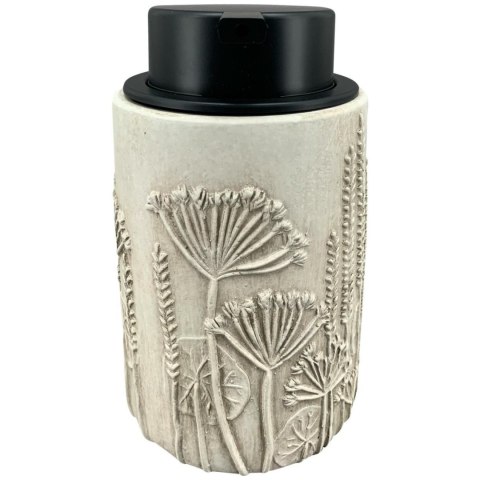 Dozownik do mydła z cementu z motywem roślinnym h11,5 cm