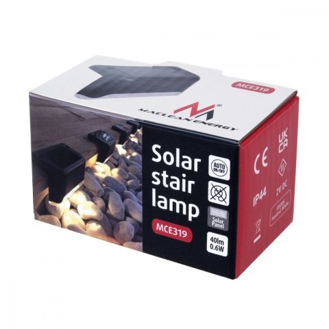 Lampa solarna schodowa tarasowa MCE319 LED IP44 4000K czujnik zmierzchu
