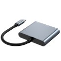 3w1 HUB rozdzielacz USB-C na USB-A USB-C PD 100W HDMI 4K 30Hz - szary