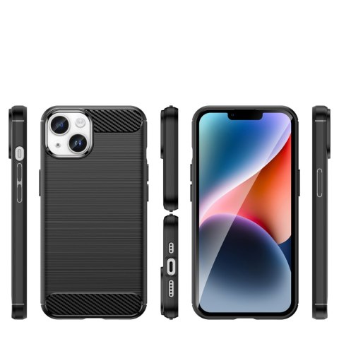 Etui elastyczny żelowy pokrowiec na tył plecki do iPhone 14 Plus Carbon Case - czarny