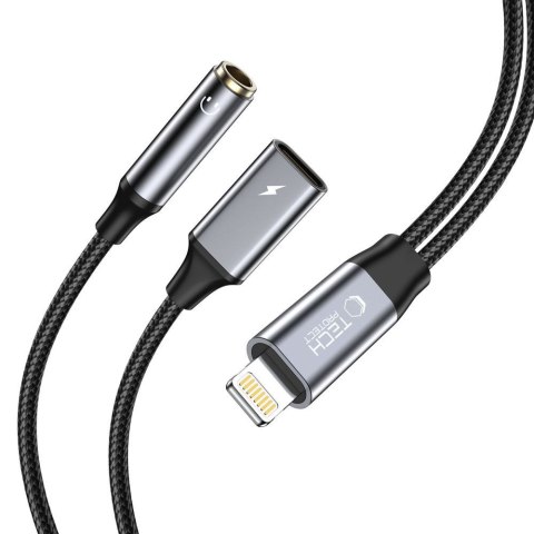 Kabel przejściówka iPhone Lightning na mini jack 3.5mm - iPhone Lightning - czarny