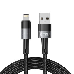 Kabel przewód USB-A - iPhone Lightning 12W 2.4A 2m - szary
