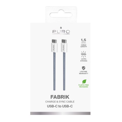Kabel przewód USB-C 60W 1.5m - niebieski