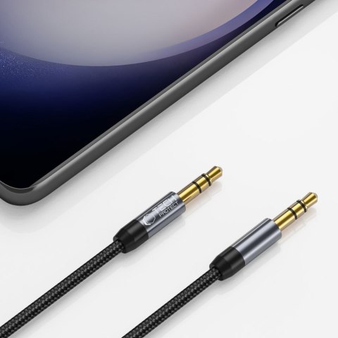 Kabel przewód audio AUX mini jack 3.5mm 1.5m - czarny