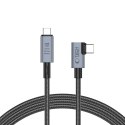 Kabel przewód kątowy i prosty USB-C 4.0 PD 240W 8K 40Gbps 1.5m - szary