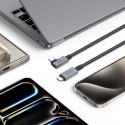 Kabel przewód kątowy i prosty USB-C 4.0 PD 240W 8K 40Gbps 1.5m - szary