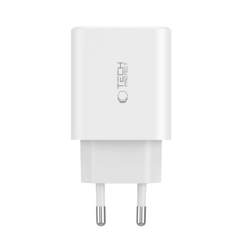 Ładowarka sieciowa 2x USB-C PD / USB-A QC 30W - biała