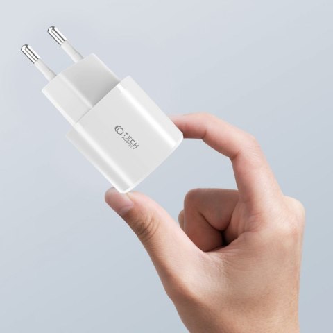 Ładowarka sieciowa C20W mini USB-C PD 20W / USB-A QC 3.0 - biała