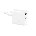 Ładowarka sieciowa USB-A USB-C PD 25W - biała