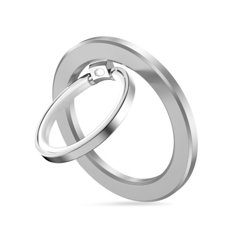 Uchwyt ring magnetyczny na palec z MagSafe do smartfona - srebrny
