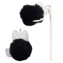 Długopis Żelowy Zatyczka Z Czarnym Pomponem Niebieski Tusz 17cm 0.5mm