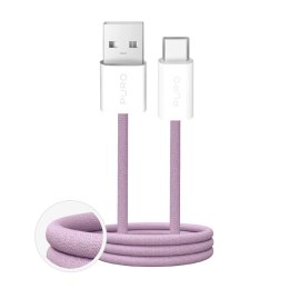 Kabel przewód USB-A - USB-C w oplocie Fabrik 2.0 10W 1.5 m - różowy