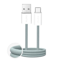 Kabel przewód USB-A - USB-C w oplocie Fabrik 2.0 10W 1.5 m - zielony