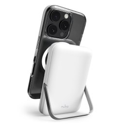 Powerbank bezprzewodowy 10000mAh USB-C MagSafe z podstawką - biały