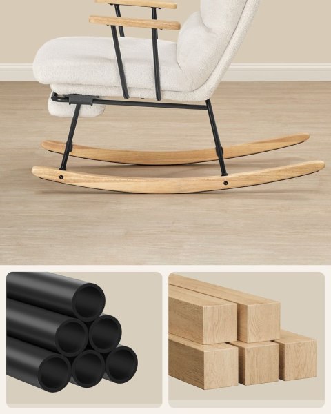 Fotel bujany z regulacją oparcia i podnóżkiem