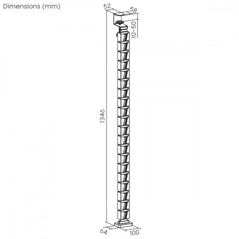 Organizer kabli, 1345mm czarno czerwony RS125