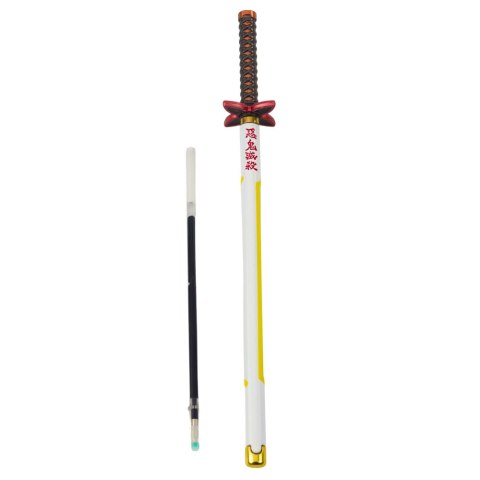 Długopis Miecz Katana Anime Metalowy Czarny Tusz Wymienny Wkład Biało-Żółty