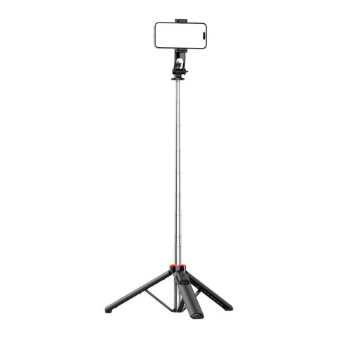 Selfie stick teleskopowy z pilotem stojak tripod na telefon 1.3m - czarny