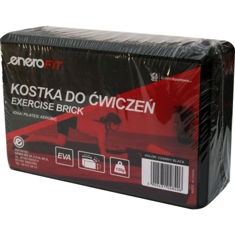 BLOK KOSTKA DO ĆWICZEŃ JOGA PILATES FITNESS CZARNA ENERO FIT