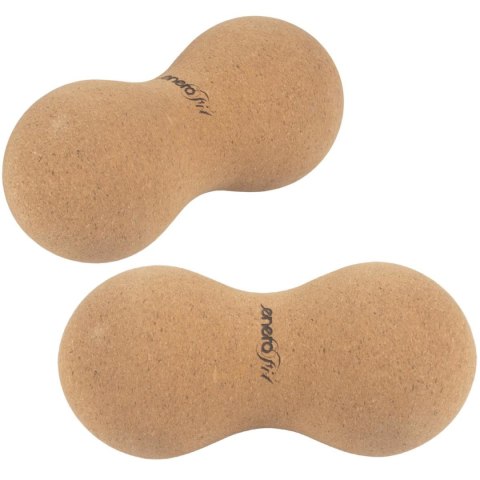 PODWÓJNA PIŁECZKA DO MASAŻU KORKOWA 7.5x15CM ENERO FIT