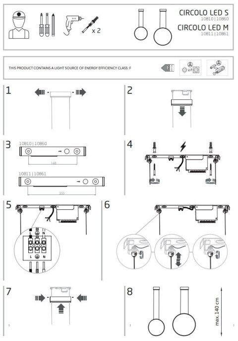 Lampa Wisząca CIRCOLO P Czarny 21W LED 3000K 60cm