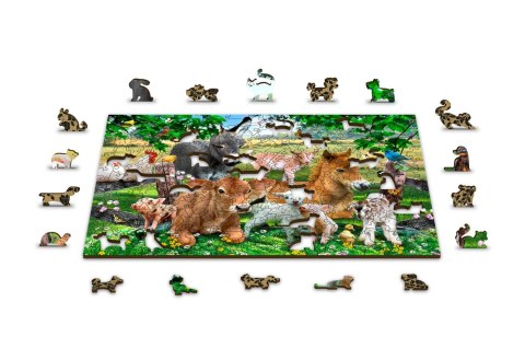 Drewniane Puzzle z figurkami - Maluchy na farmie rozm. M, 200 elementów