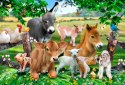 Drewniane Puzzle z figurkami - Maluchy na farmie rozm. M, 200 elementów