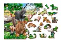 Drewniane Puzzle z figurkami - Maluchy na farmie rozm. M, 200 elementów