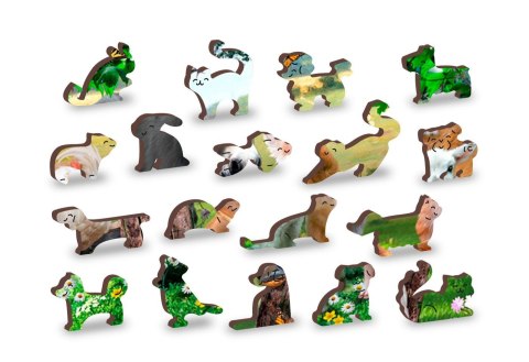 Drewniane Puzzle z figurkami - Maluchy na farmie rozm. M, 200 elementów