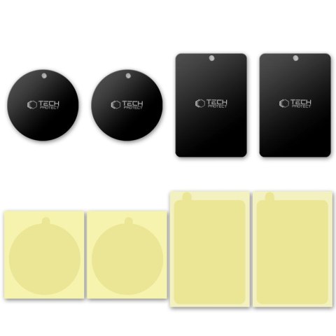 Płytki blaszki magnetyczne do uchwytów samochodowych na telefon czarne - 4 szt.