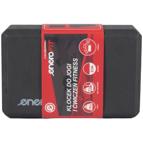 BLOK KOSTKA DO ĆWICZEŃ JOGA PILATES FITNESS CZARNA ENERO FIT