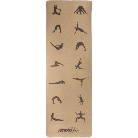 KORKOWA MATA DO JOGI SKŁADANA 183x61x0.4CM ENERO FIT