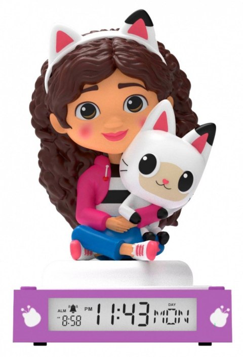 Lampka 3D z budzikiem Koci Domek Gabi