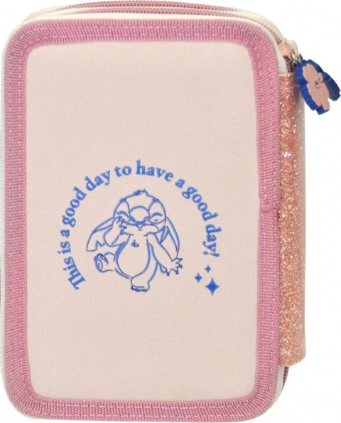 Piórnik dwukomorowy Stitch z wyposażeniem